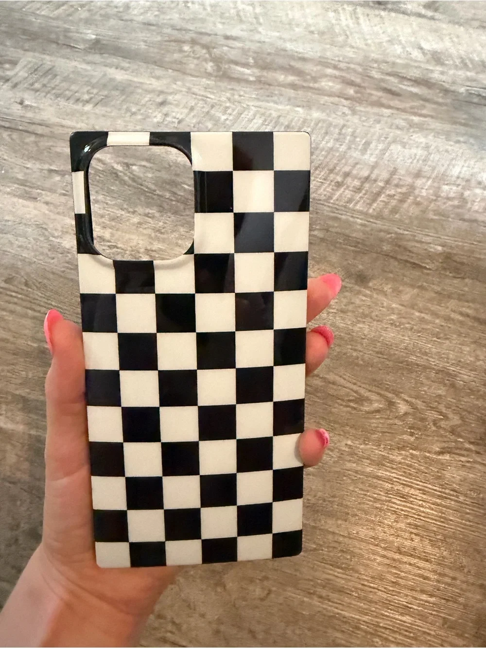 iPhone 13 Pro Max Checkerboard Slim Phone Case - Black & White